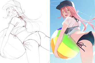 draw nsfw or sfw character in japanes anime manga and comic styles