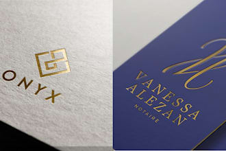 redesign gold foil line art text or badge logo design
