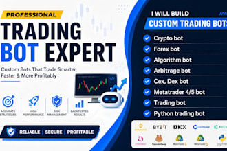 code custom arbitrage bot, python trading bot for cex, dex, forex, crypto