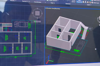 do custom autocad 2d and 3d house plans for your dream home