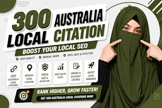 create 300 australia directory submissions for local SEO