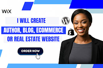 design a professional website for your author blog ecommerce real estate