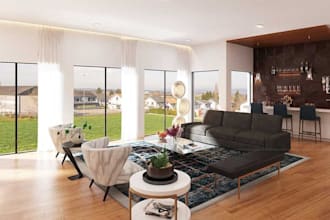 makeover 3d interior house design with furniture and lighting,3d outdoor spaces
