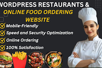 design wordpress restaurant website with online food ordering