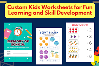design custom kids worksheets for fun learning and skill development