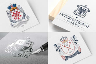 design a  luxury heraldic crest or coat of arms logo