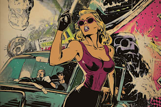 draw illustration retro comic art style