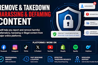 remove and takedown harassing defaming content from facebook instagram tiktok