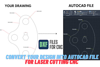 convert your drawings into precise autocad files for cnc cutting