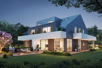 remodel private estate house, small modern home, cozy cabin,tiny building render