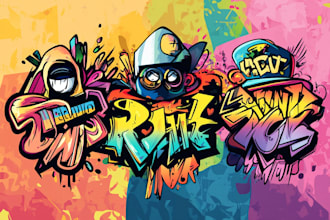 create perfect graffiti design for your name, logo, brand
