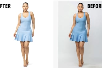 photoshop editing, removing wrinkles, clothing, fashion, model photo
