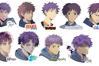 draw fantasy anime or webtoon, naruto, jjk, solo leveling