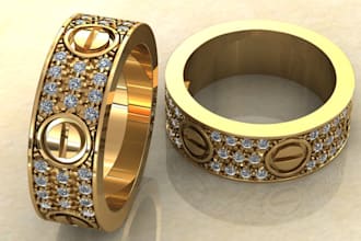render 3d jewelry design, modern ring,necklace, bracelet, zbrush for 3d printing