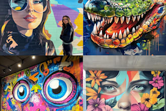 illustrate amazing custom graffiti, wall arts or murals