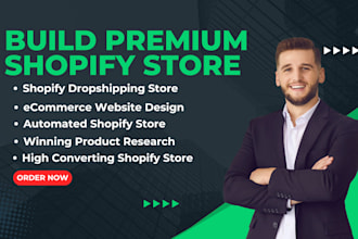 create a high quality shopify one page website with brand design and tracking
