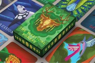 design tarot cards oracle card flash card board game rulebook card box mockup