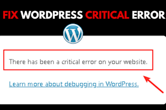 fix wordpress website critical error without the website losing content