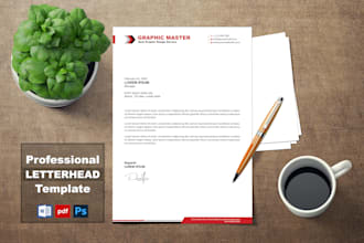 design professional business letterhead ms word template