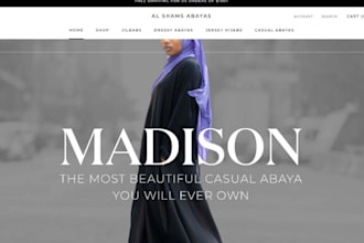design abaya shopify islamic wear store clothing website religious wear store