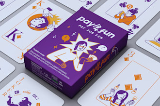 design 52 custom playing card game deck and poker cards or board games, tuck box