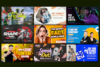 design a mind blowing youtube thumbnail for you