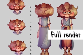 design a character and draw a reference sheet of it
