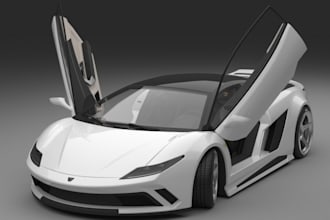 remodel 3d concept car, fix 3d car model, porsche car design, render 3d supercar