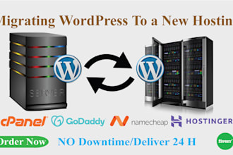 transfer, migrate wordpress website new host within 5 hours
