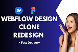 clone, redesign, design responsive webflow website