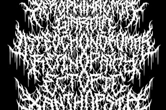 create death, black metal, grindcore, hardcore band logo
