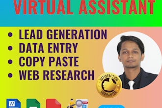 be personal virtual assistant for excel data entry, product listing, copy paste