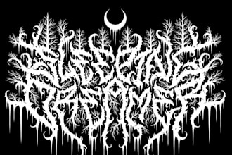 draw custom black, slam, brutal, grindcore death metal logo for your band