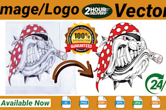 recreate your logo or image by vector tracing within 2 hours