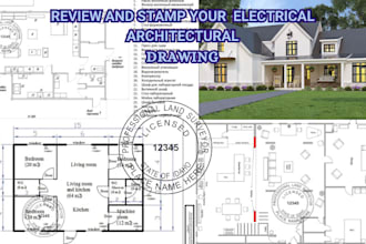 sign and stamp electrical architectural drawing for city permit in 24 hours