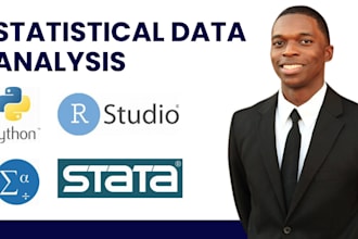 do statistical data analytics in excel, r studio, spss data analysis, python, r