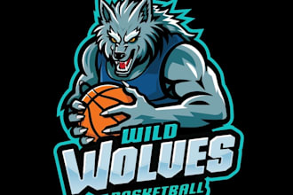 create a custom mascot basketball sports club logo design