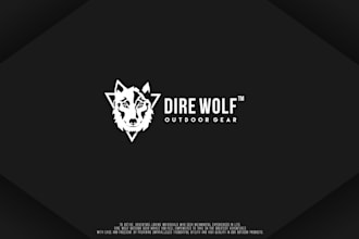 create a custom modern outdoor wolf logo design