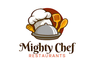 fast food, cafe, BBQ, chef restaurant logo in 24 hours