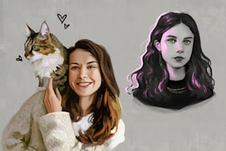 create cartoon anime or realistic portrait illustration