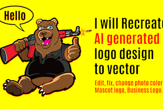 fix and convert your ai generated logo to a clean vector format