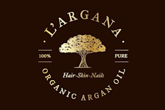 do a minimalist elegant luxurious hair oil brand logo design