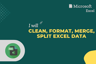 clean, format, merge, split excel data