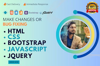 fix html, css, bootstrap, js and responsive issue