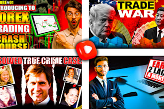 design finance, crypto, trading and documentary youtube thumbnails