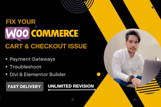 fix your woocommerce cart and checkout issue and customize