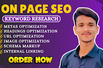 do keyword search, competitor search with onpage SEO