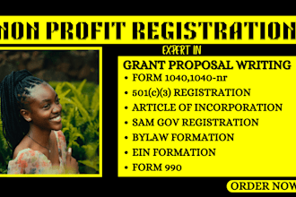 file 501c3tax exempt non profit registration samgov grant proposal bylaw cor