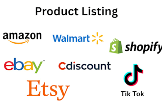create product listing on amazon etsy ebay walmart shopify tiktok cdiscount
