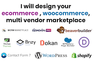 design your ecommerce, woocommerce, multi vendor marketplace